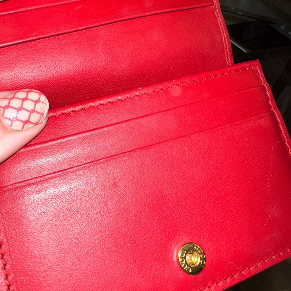 Gucci Dog Brown 25 GG Card Case Pink Leather Small Wallet Red Italy Bosco - Picture 8 of 9